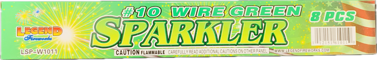 Legend Color Sparkler - Green - 8Pc - 1 Pack