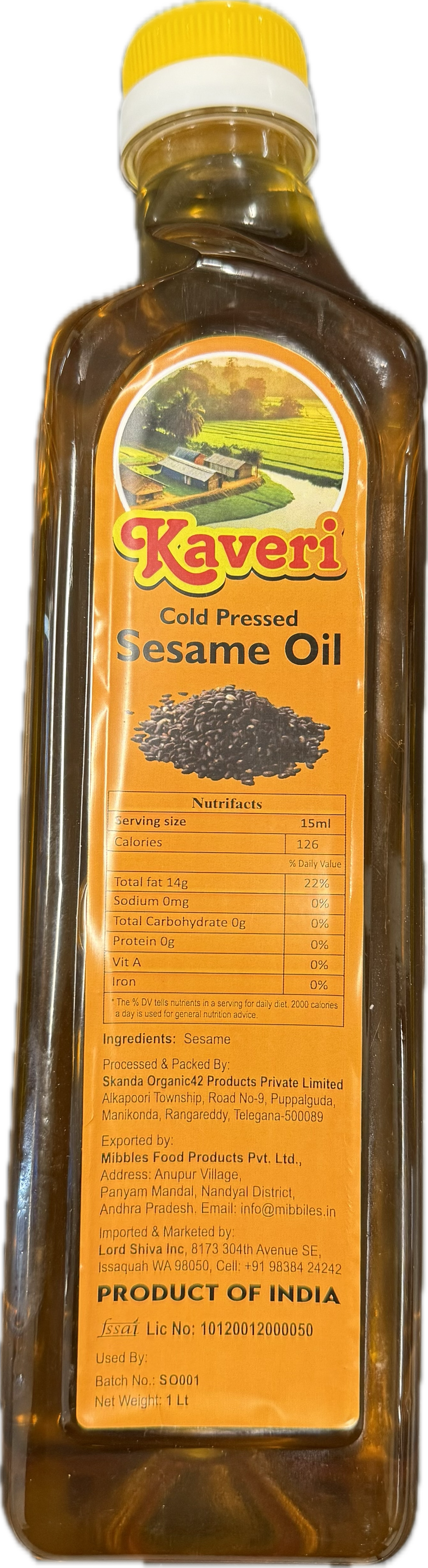 Kaveri Cold Pressed Sesame Oil 1L