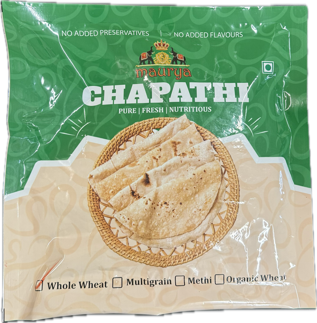 Maurya Fresh Whole Wheat Roti - 8 Pc ( Cooked & Ready to Eat )