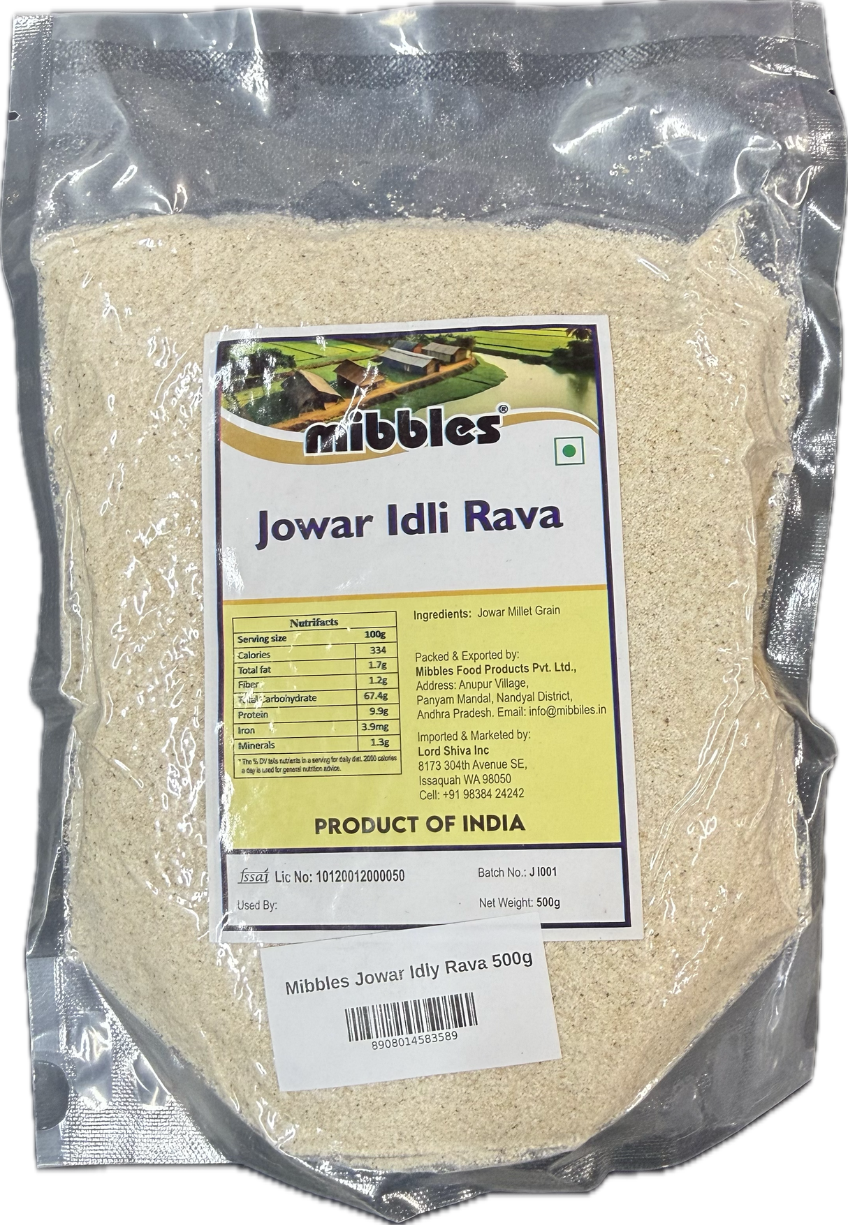 Mibbles Jowar Idli Rava 500g