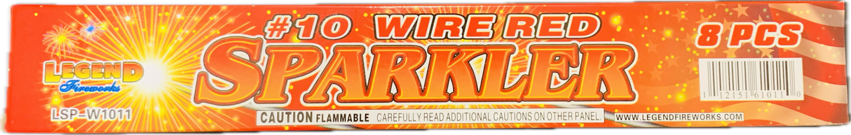 Legend Color Sparkler - Red - 8Pc - 1 Pack