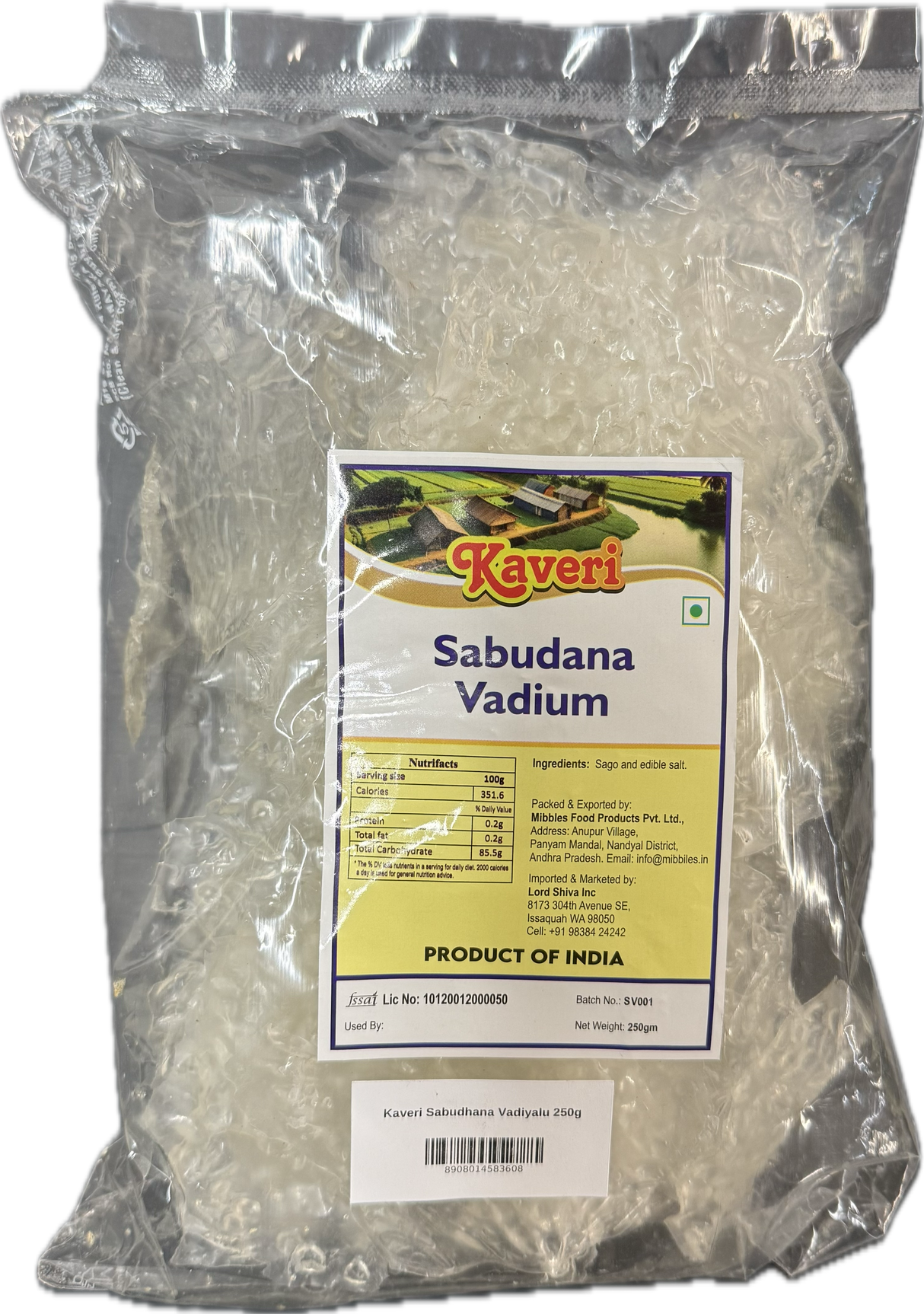 Kaveri Sabudhana  Vadiyalu 250g