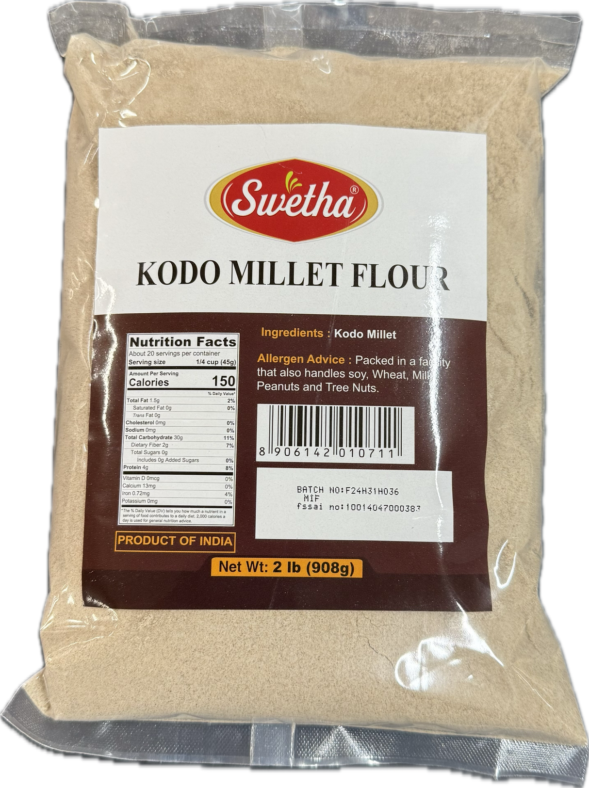 Swetha Kodo Millet Flour 2lb