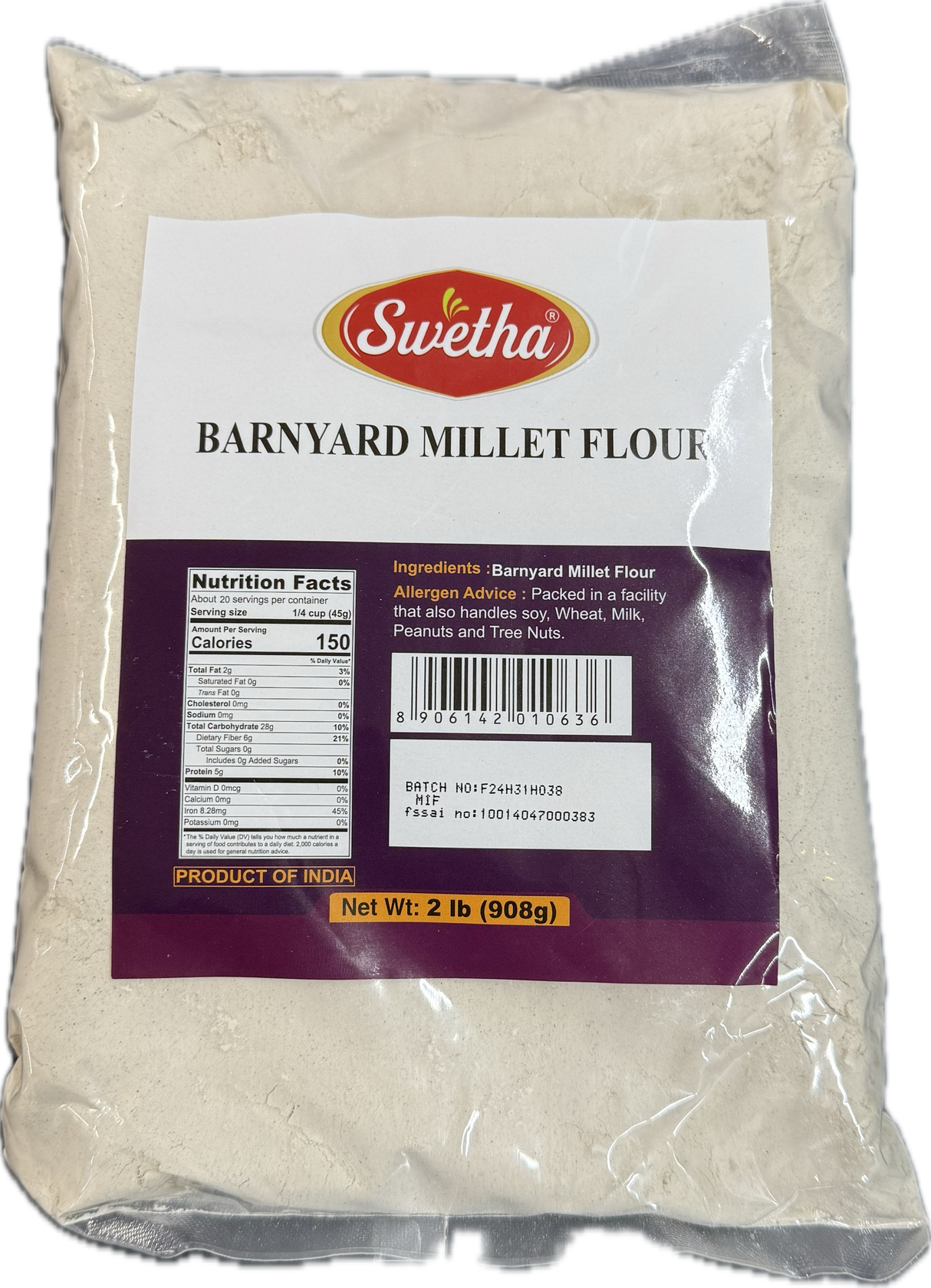 Swetha Barnyard Millet Flour 2lb