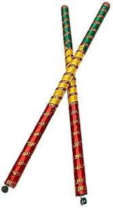 Indian Traditional Wooden Dandiya Sticks - 1 Pair ( Assorted )