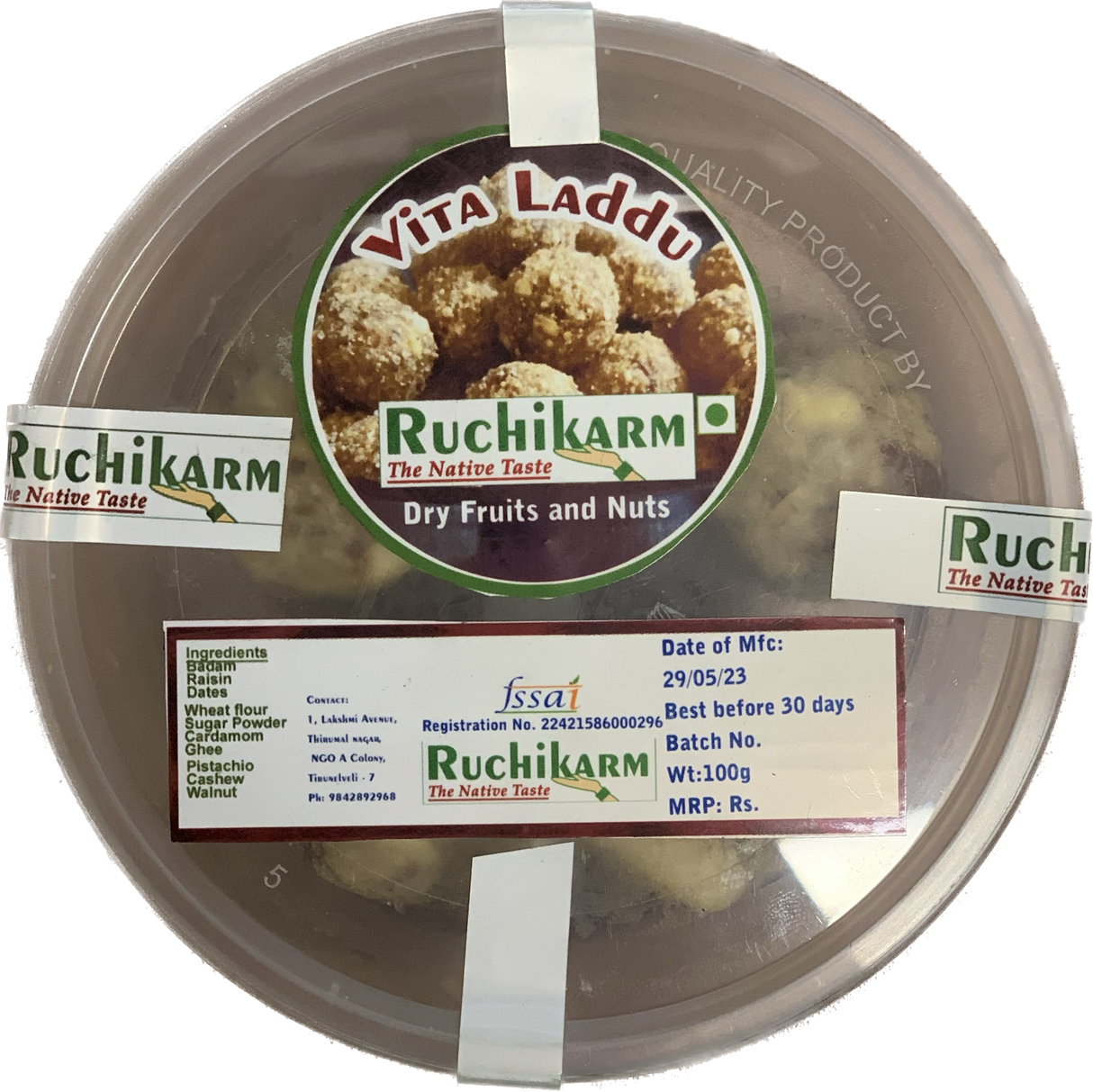 Ruchikarm Homemade Vitaladdu 100g ( Air Shipped from India )