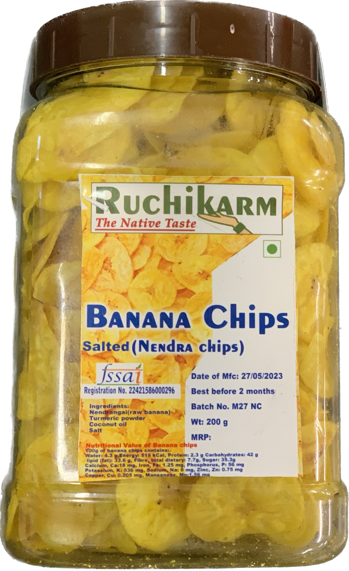 Ruchies ( Ruchikarm ) Homemade Banana Chips 150g ( Air Shipped from India )