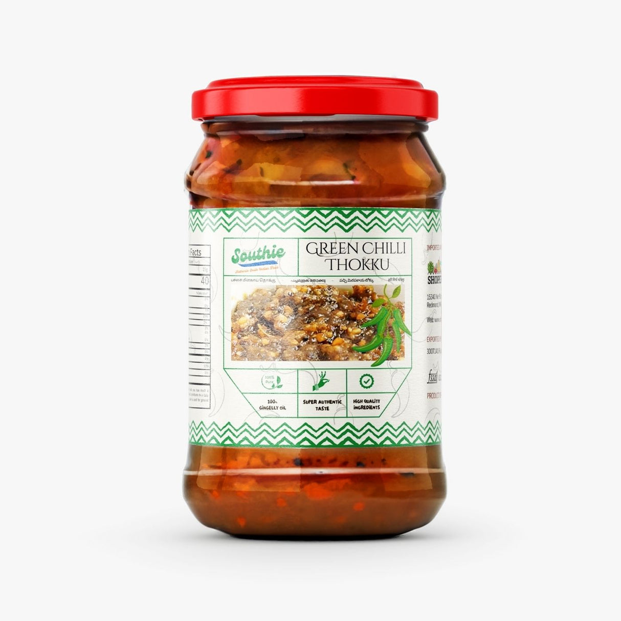 Southie Green Chilli Thokku Pickle 300g