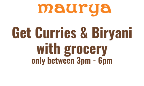 Indian curries and biryanis delivered with grocery