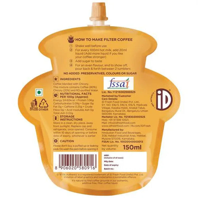 iD South Indian Filter Coffee Decoction 150ml