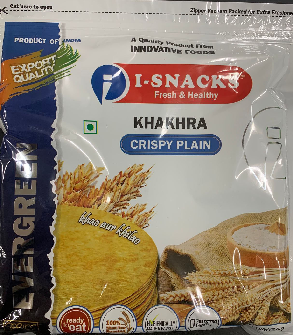 isnacks Crispy Plain Khakhra 200g