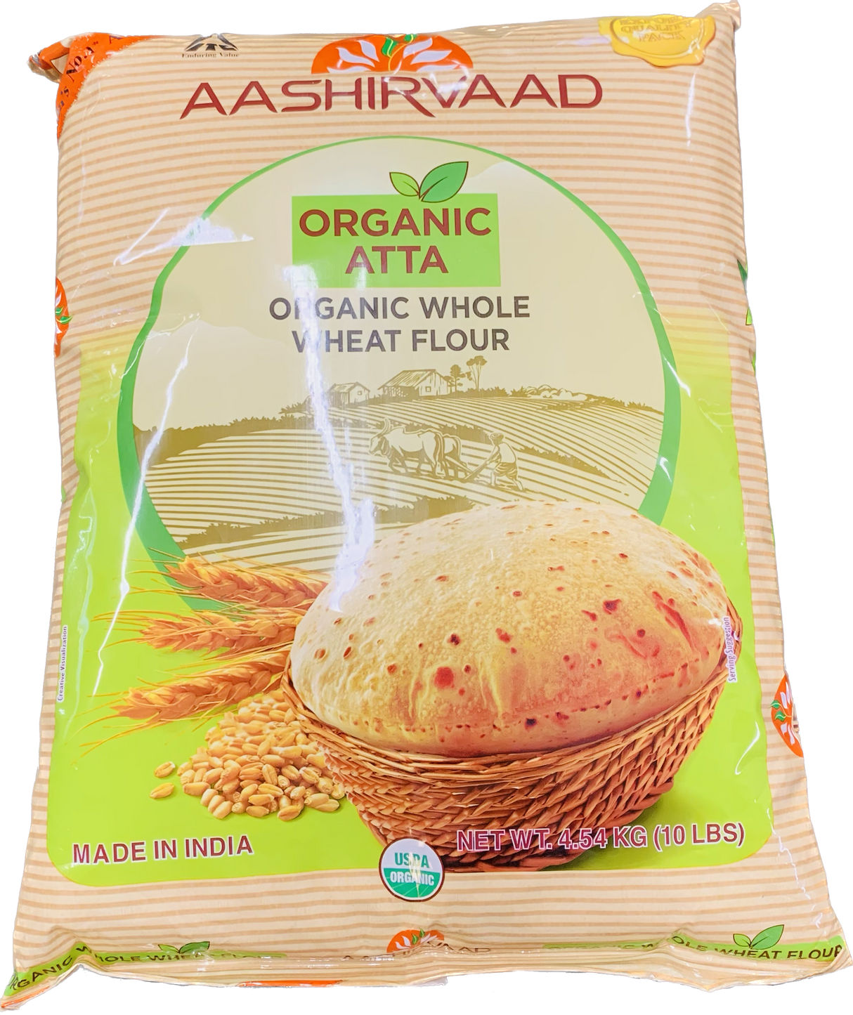 Aashirvaad Organic Whole Wheat Atta 10lb
