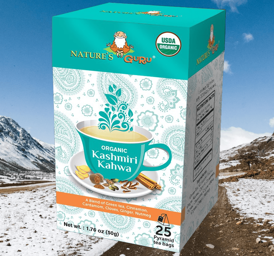 Nature's Guru Organic Kashmiri Kawha Tea 50g / 25 Bags