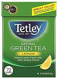 Tetley green Tea Bags Lemon 72ct 144 gm 